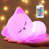 Nachtlicht Kinder Nachtlicht Baby, Kawaii Deko, 16 Farben, Stilllicht Dimmbar, USB Wiederaufladbar Babyzimmer