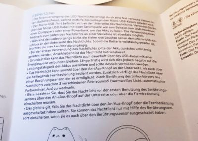 NAVARIS LED Silikon Nachtlicht "Smile Cat" in Form einer stilisierten Katze - Bedienungsanleitung