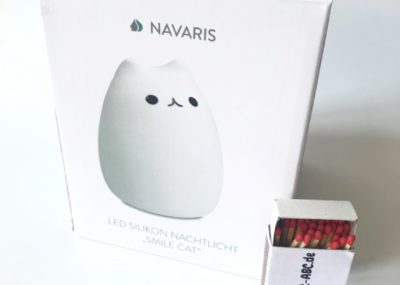 NAVARIS LED Silikon Nachtlicht "Smile Cat" in Form einer stilisierten Katze